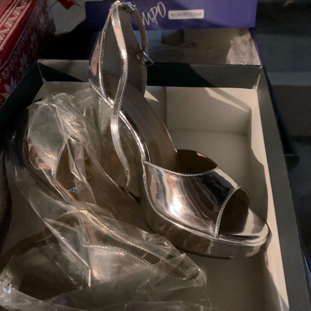 Silver dress heel height 41/2
